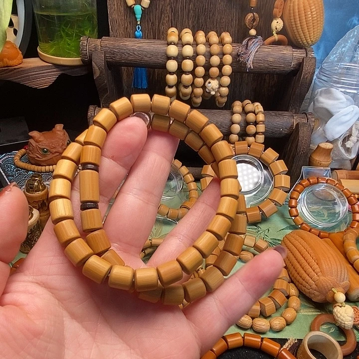 竹实心竹脖挂108精品老料