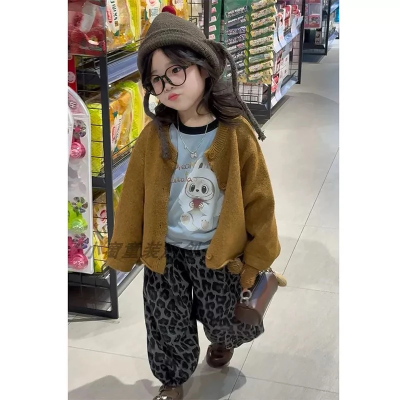 女童美拉德复古针织开衫2025春秋季新款儿童宝宝洋气韩版毛衣外套