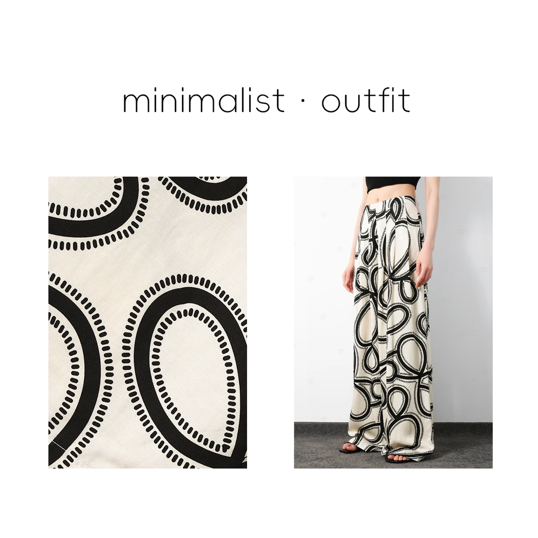 【清】【佛罗伦萨】印象派线条丝麻休闲捏褶裤时尚宽松LS20423704