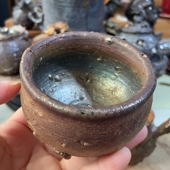 杯微瑕磨底 柴烧裸烧手作品