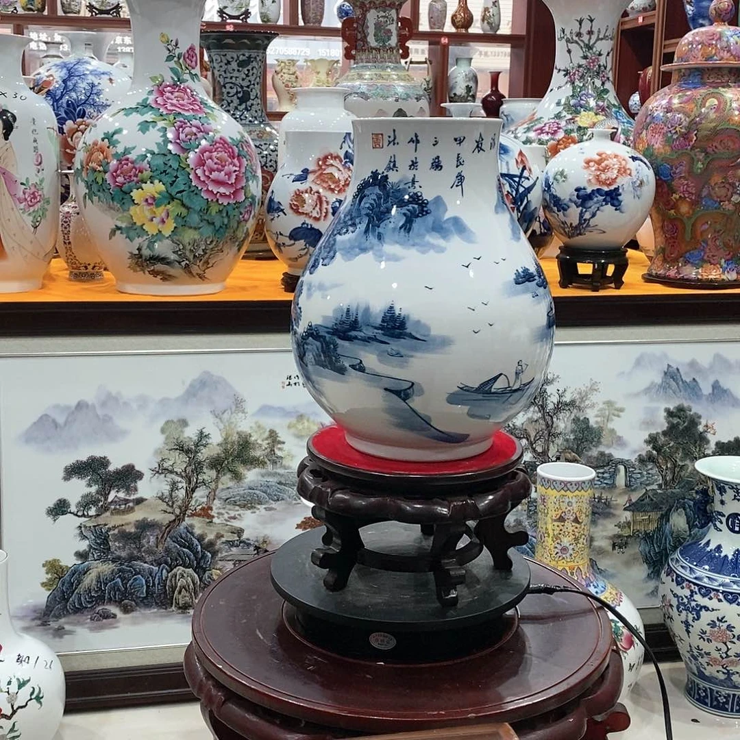 摆件宛*景德镇陶花平