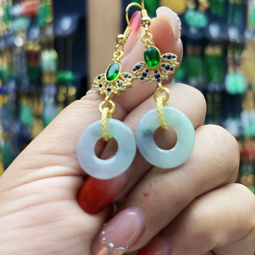 翡翠未镶嵌耳饰耳坠