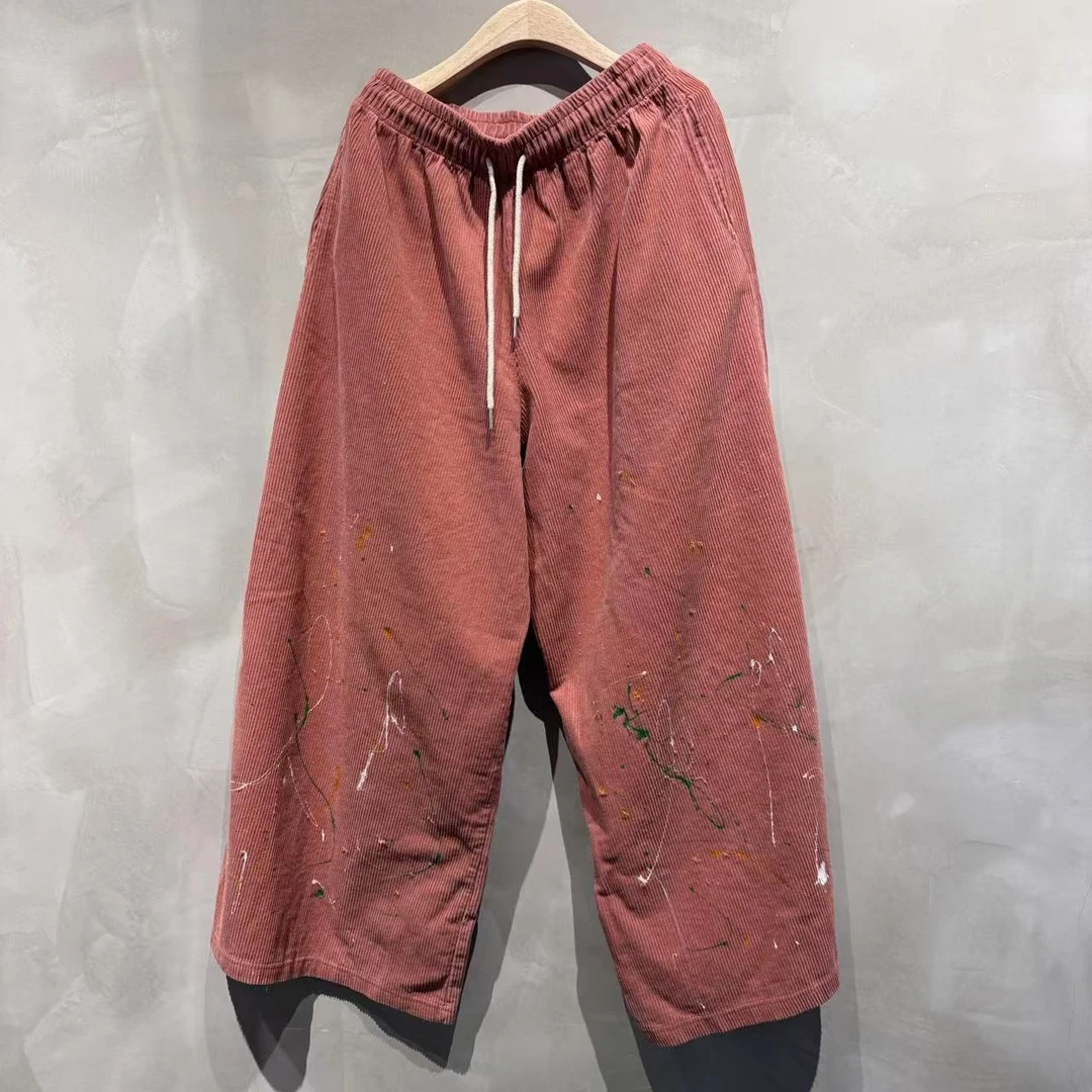 韩国新款水彩喷漆设计款灯芯戎裤