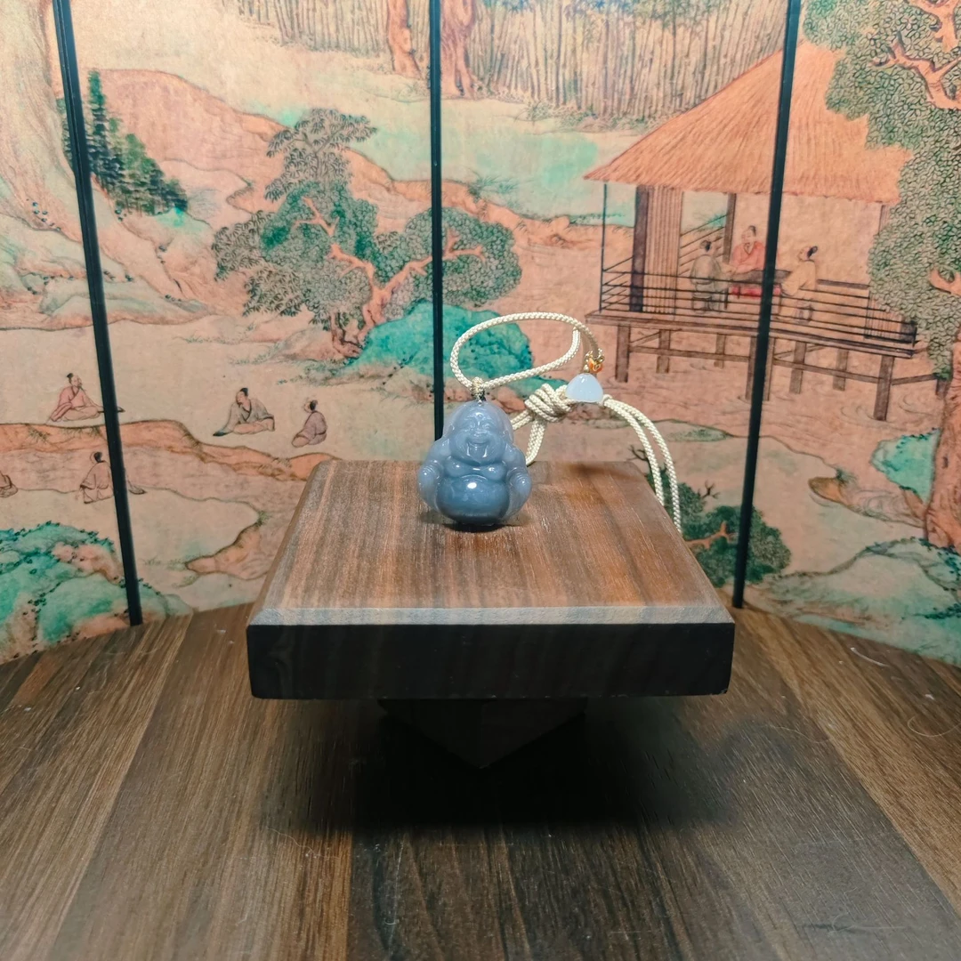 E和田玉烟紫佛公吊坠1262