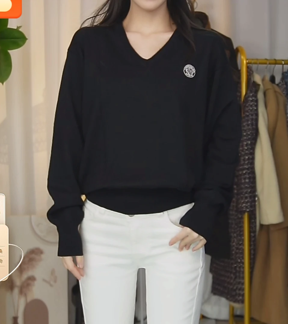 95新 DIOR/迪奥 CD徽章刺绣针织V领秋冬时尚休闲春季毛衣/fy2620