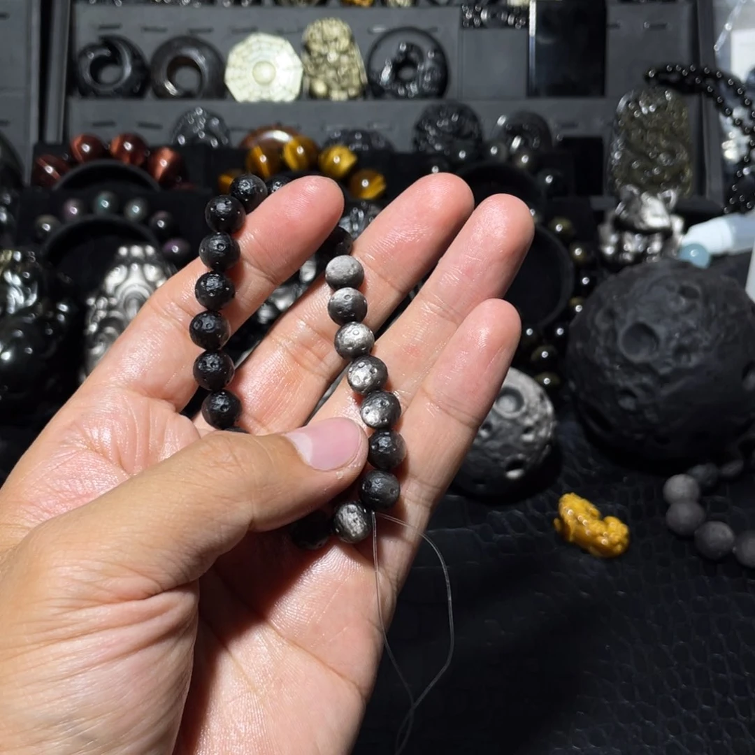 黑曜岩未镶嵌手链章***子