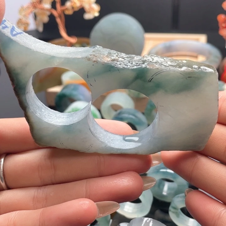 定制翡翠未镶嵌派***星戒指