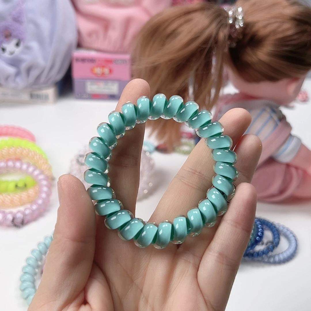 大号平替电话线儿童不伤发（深绿）