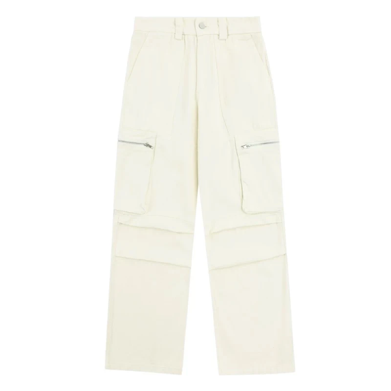 口袋拉链牛仔裤6863