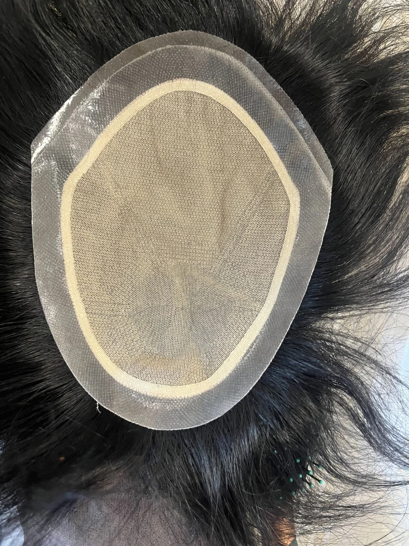 生物边全递针逼真隐形时尚年轻可背头男士假发片