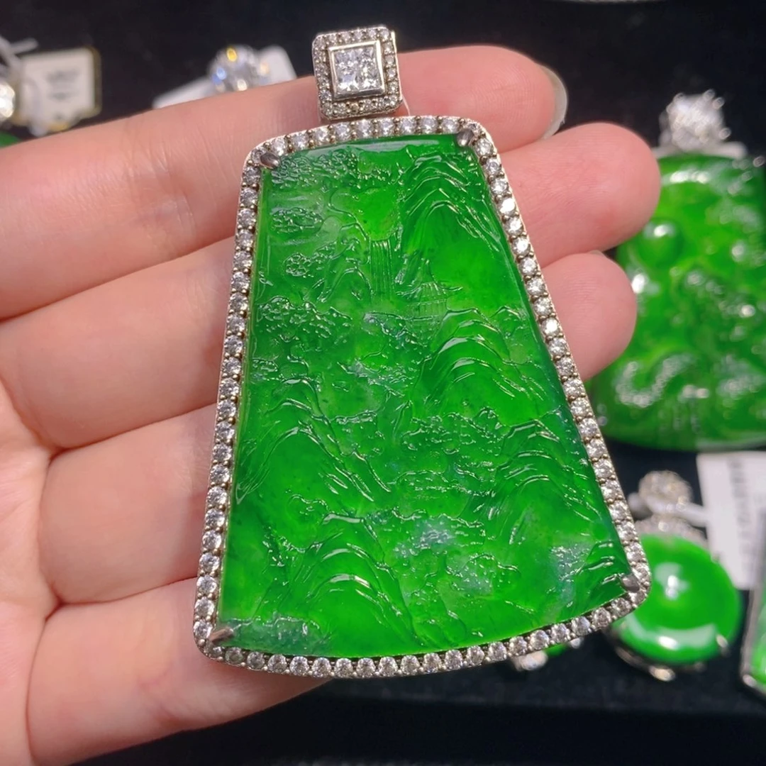 翡翠银S925镶嵌颈饰