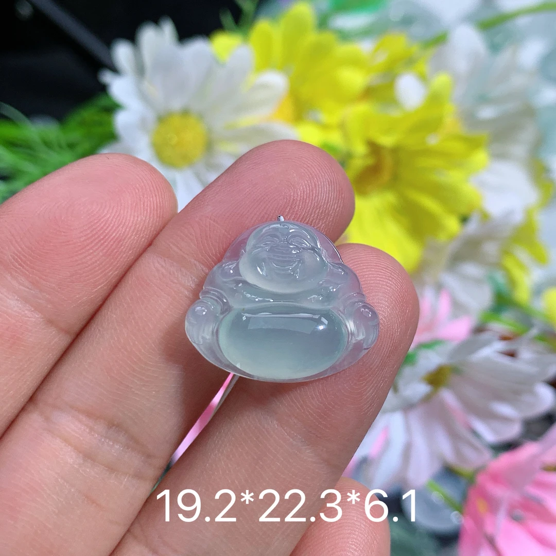 缅甸天然翡翠A货冰种佛公吊坠路冰透精致雕刻上等翡翠珠宝首饰玉