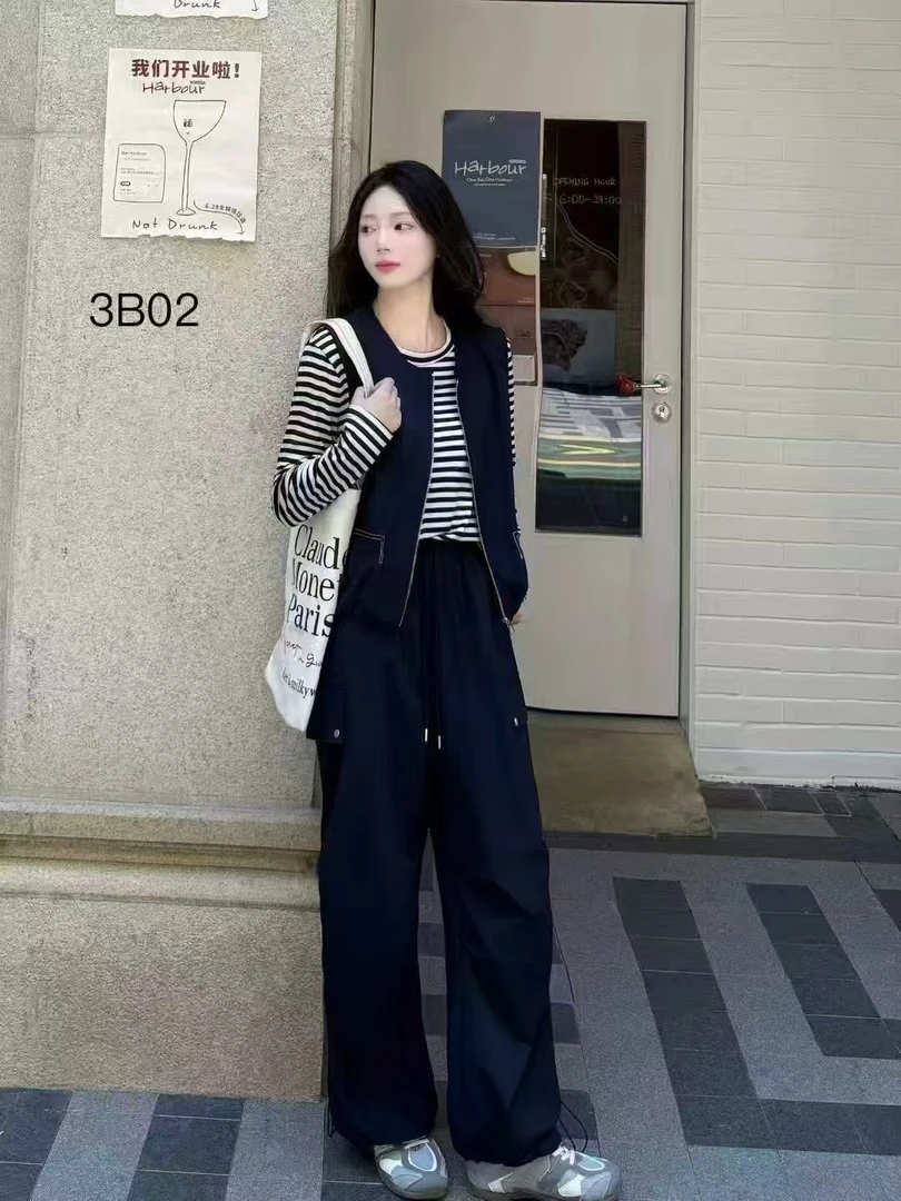 9905秋季新款女士休闲风复古港风INS风时尚套装