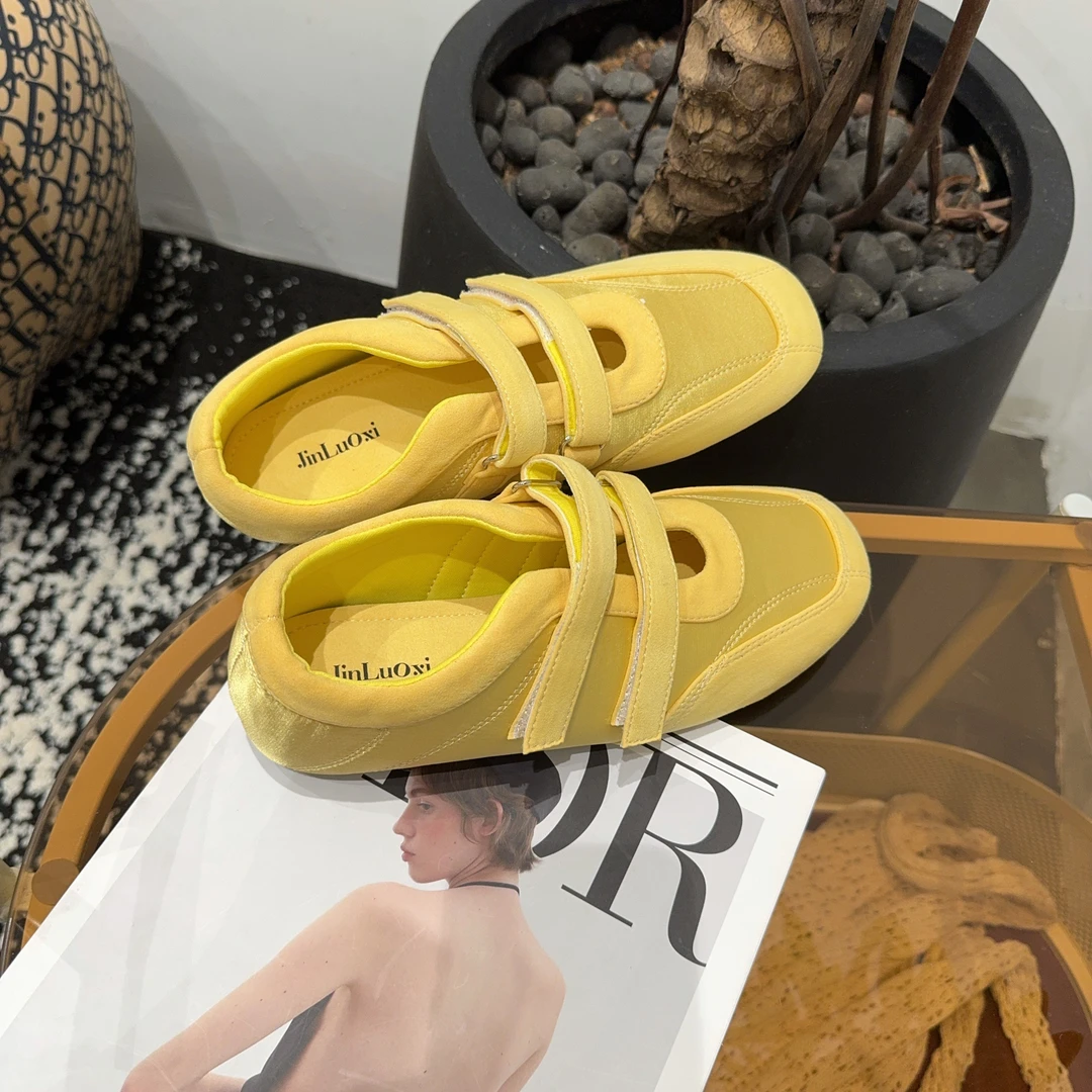 9121夏季新品女缎面魔术贴软底透气玛丽珍舒适小香风学院风韩版女