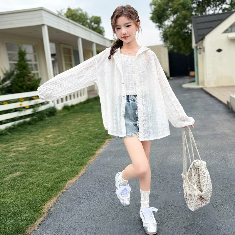 韩系风休闲风女防静电防晒服夏装薄款防晒衣透气