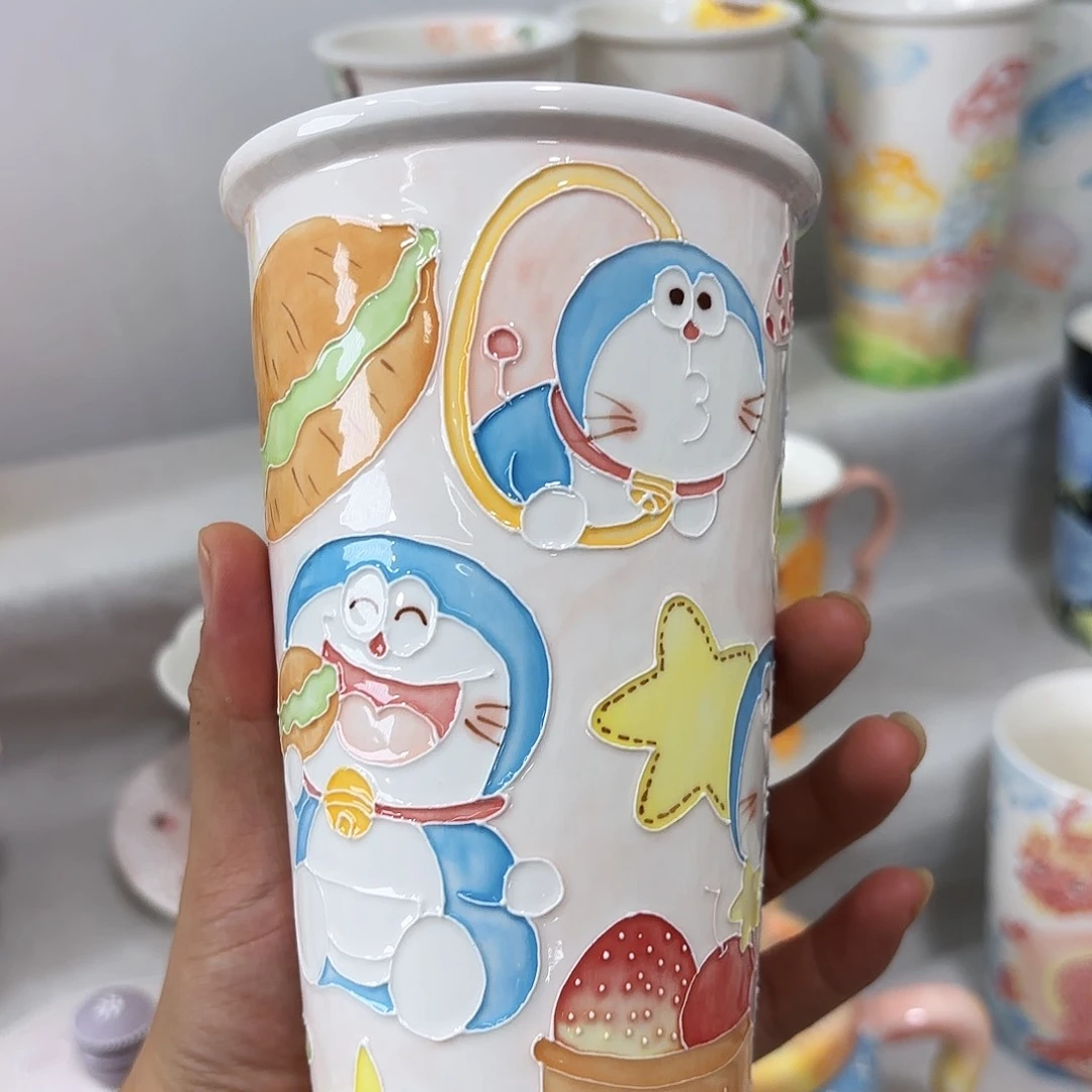 瑕疵手绘高温釉下彩陶瓷