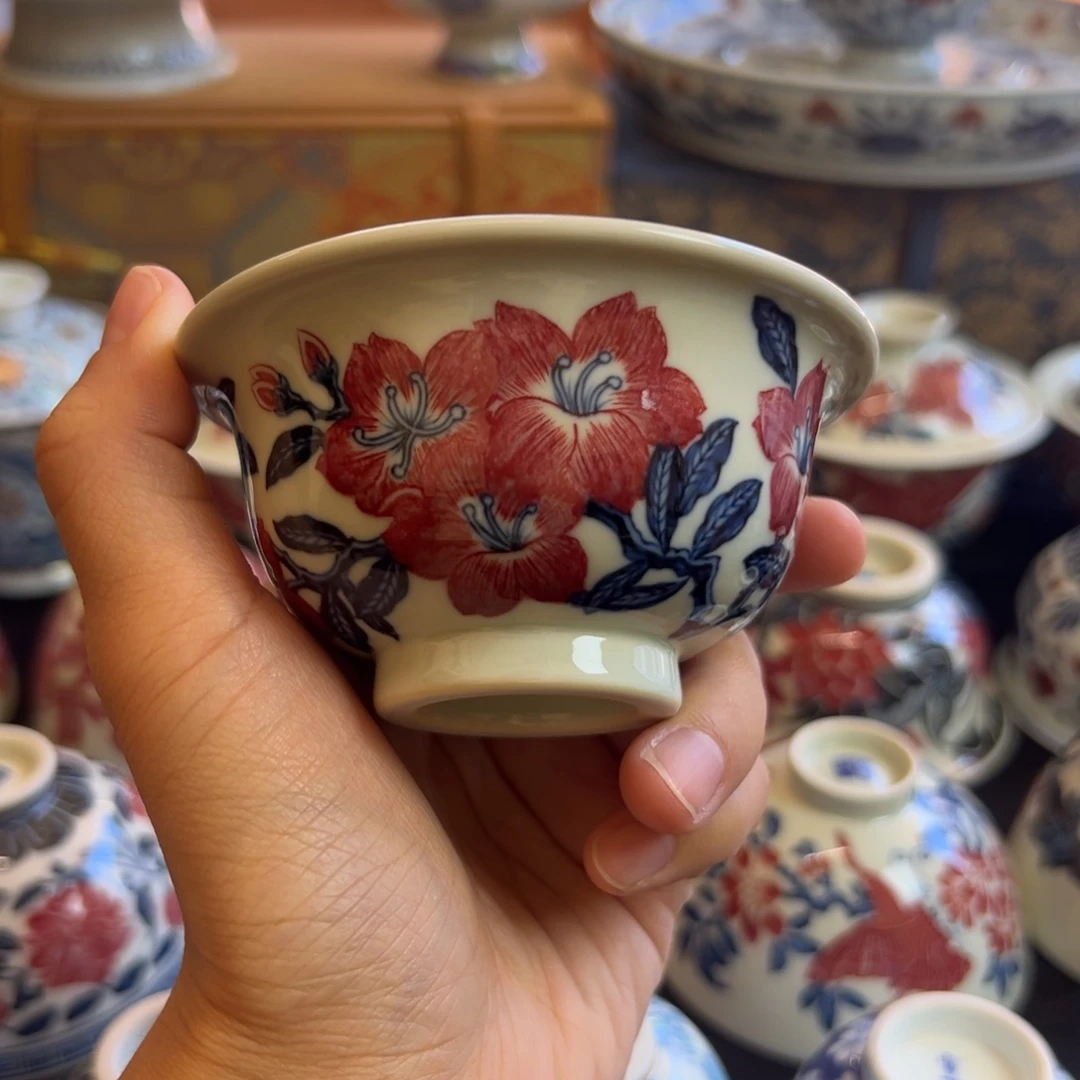正绎堂釉里红杜鹃花中号