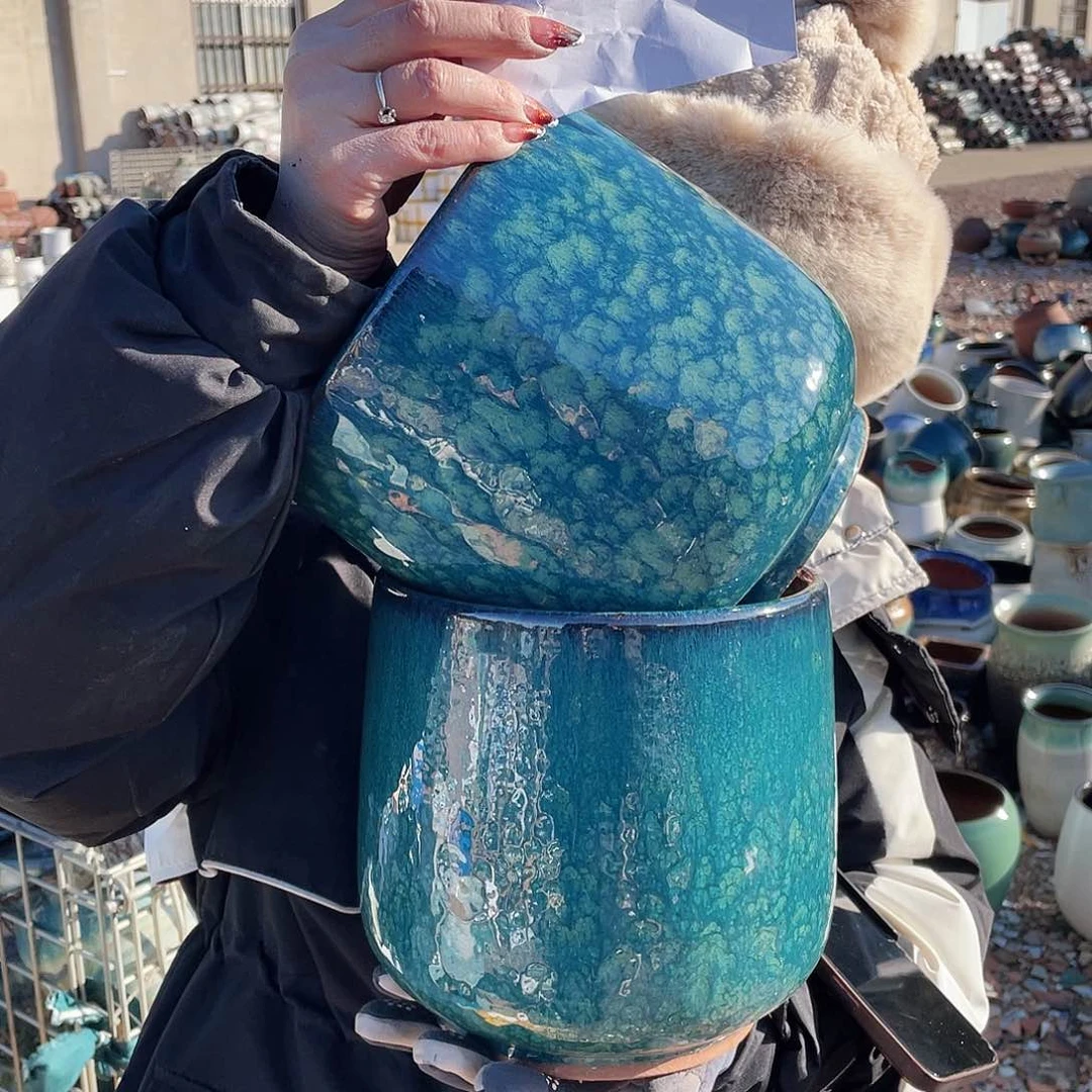 红陶王嫂花盆0127-23