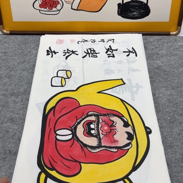 国画手绘禅意画一物一拍