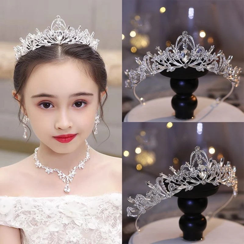 甜美公主发饰儿童水晶皇冠头箍小女孩表演花童饰品生日皇冠头饰