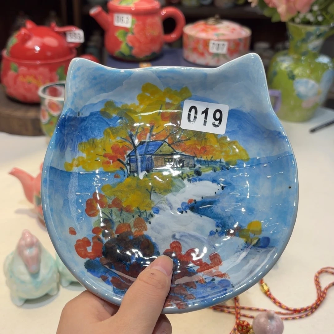 景德镇手绘高温釉下彩陶瓷茶具