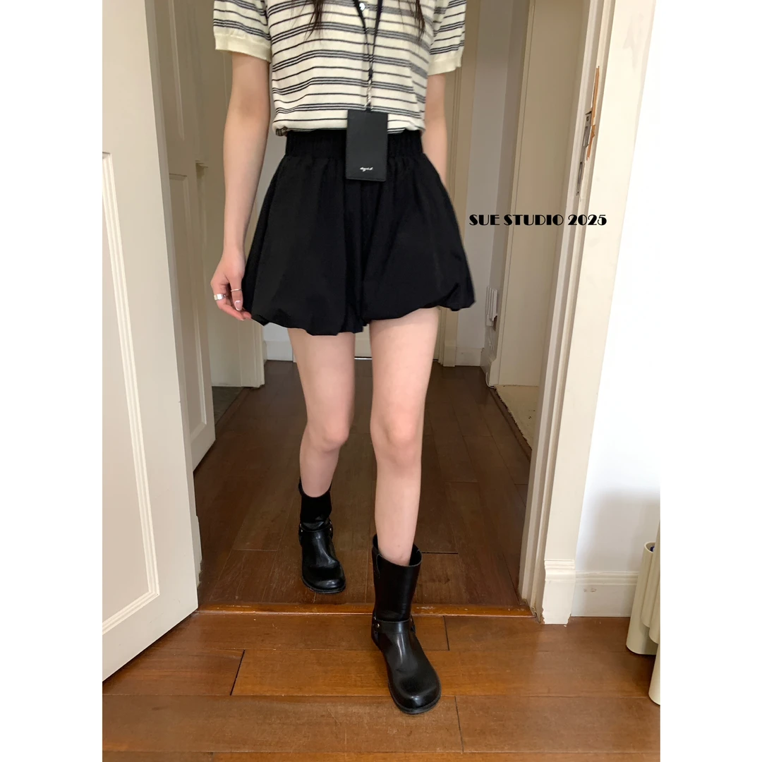 美树【SUE STUDIO】超百搭花苞短裤显瘦长休闲短裤 S98089#