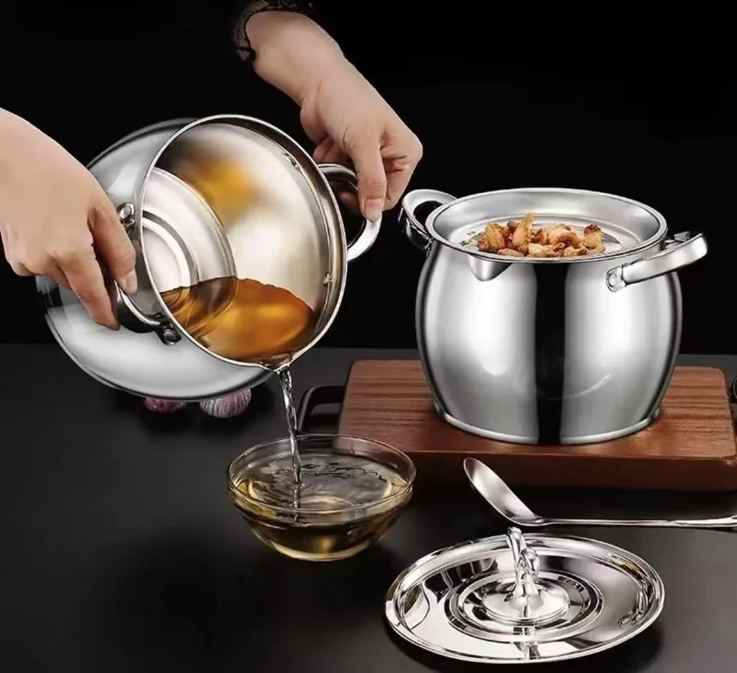 【新升级】带滤网猪油罐双耳猪油锅不锈钢带盖家用耐高温大容量油鼓