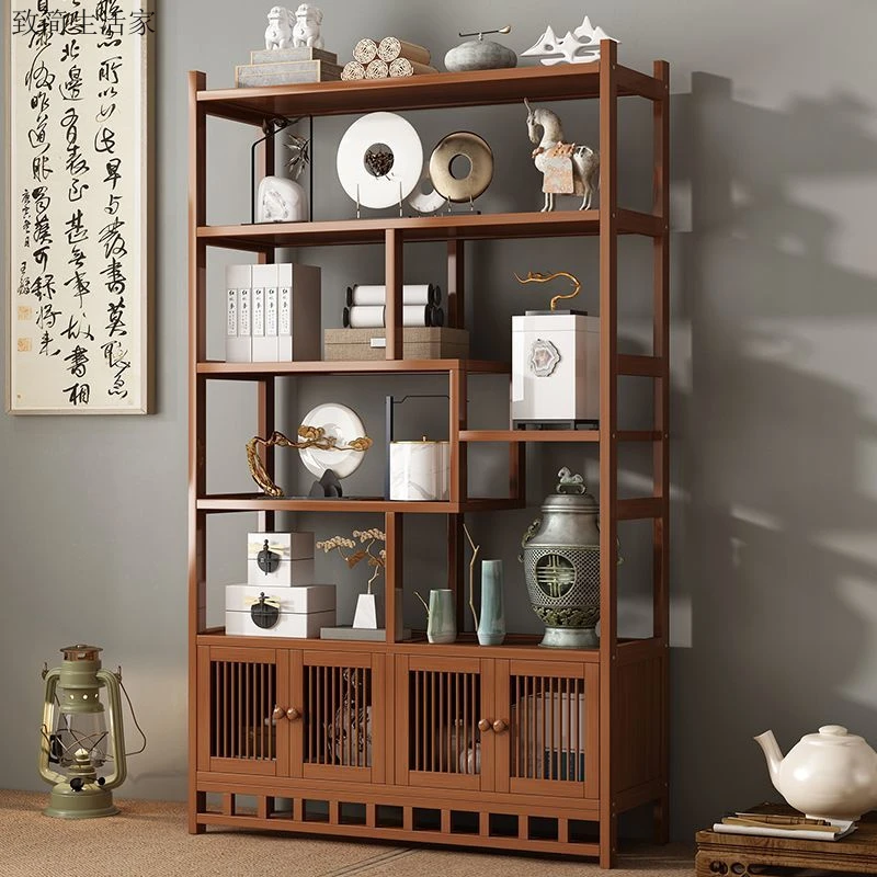 博古架多宝阁茶叶展示柜包邮客厅新中式置物架古摆