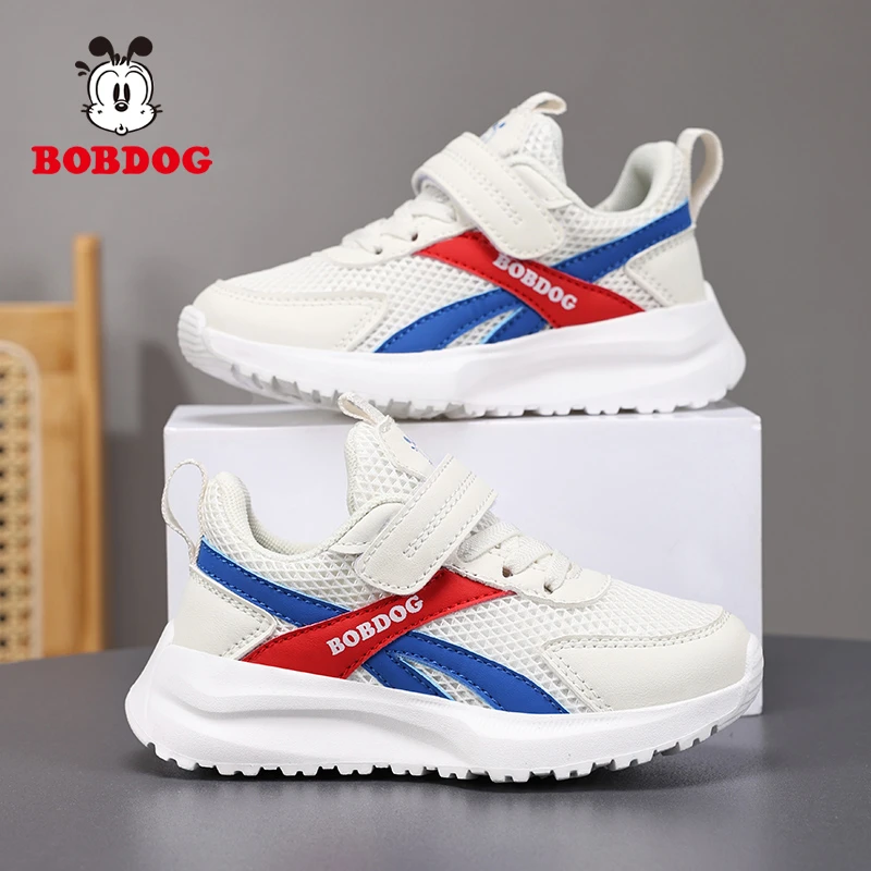 巴布豆男童鞋2025春季新款透气休闲风网面跑步鞋中大童时尚运动鞋