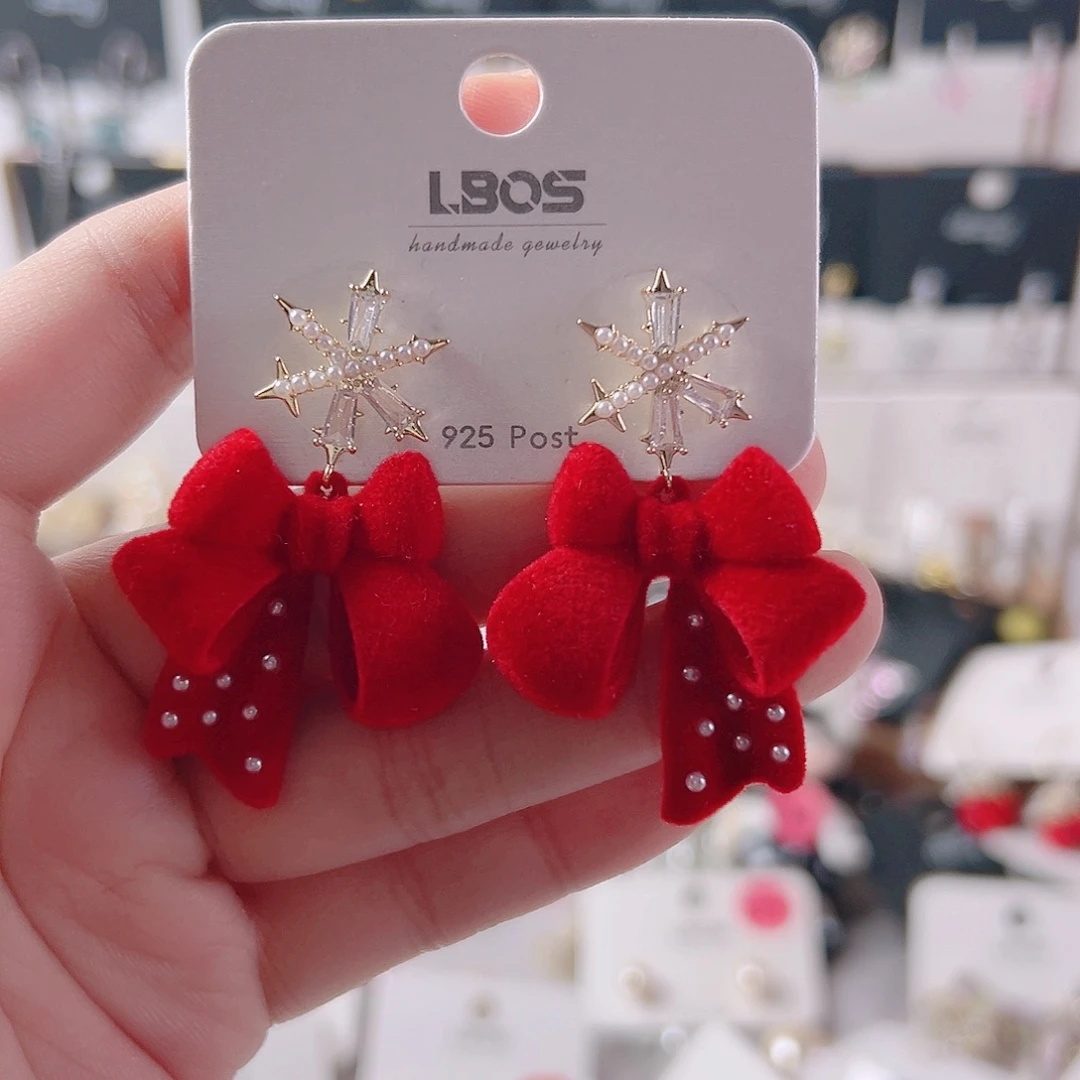 锆石纯铜合金耳环