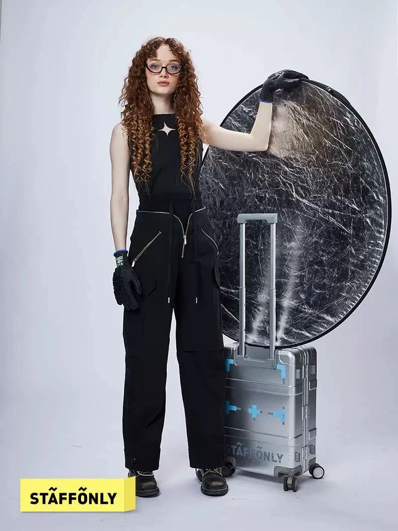 JUDYDAVID国际买手店STAFFONLY黑色拉链工装裤