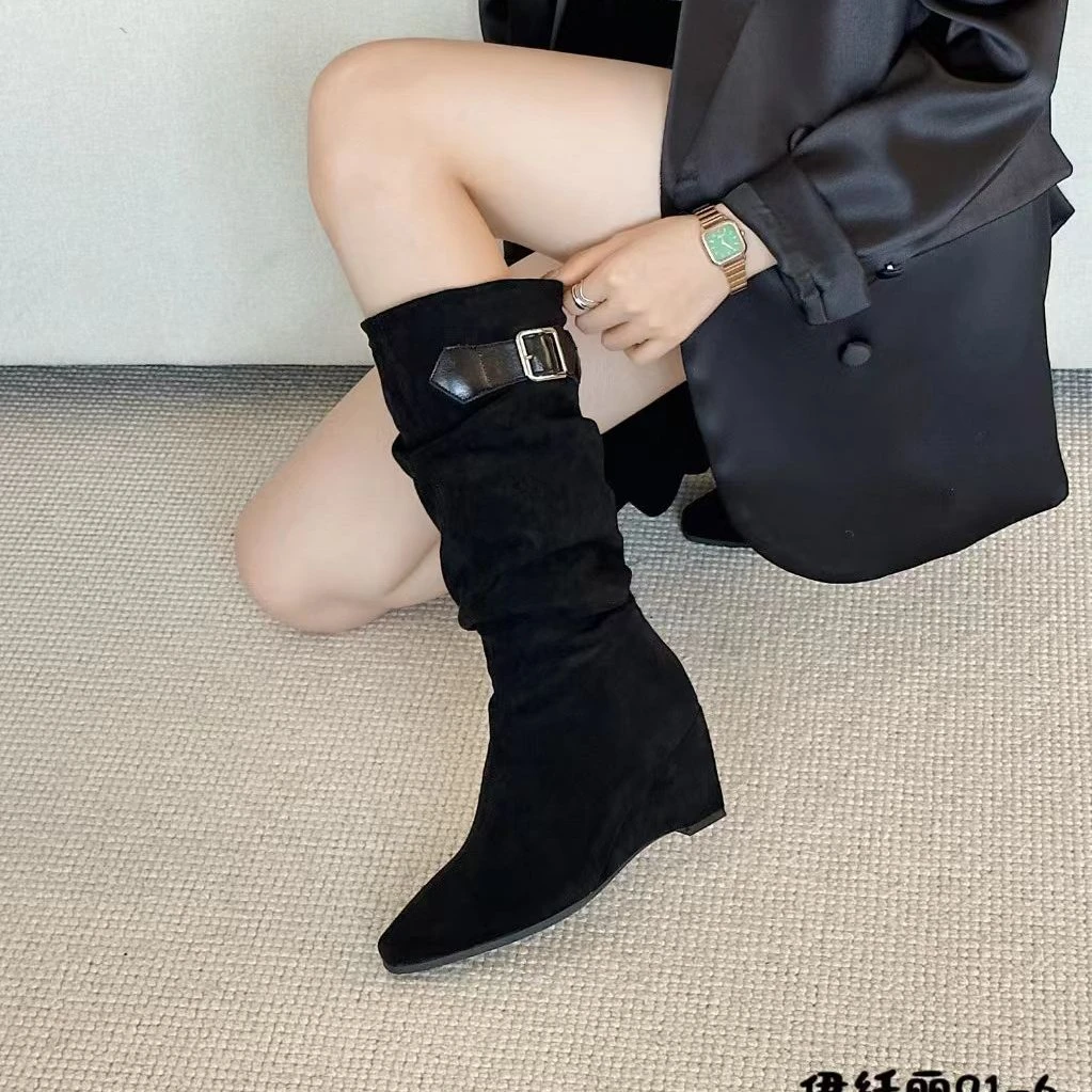 伊纤丽骑士高筒靴瘦瘦靴女鞋时装靴时尚长靴高跟秋冬紧腿靴