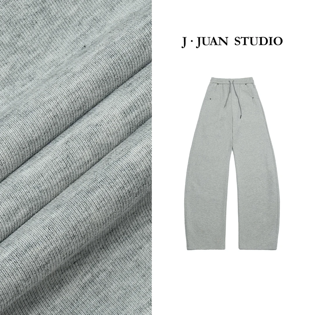 【J.Juan】懒懒裤-重磅弯刀卫裤高个子女装垂感显瘦抽绳休闲阔腿裤