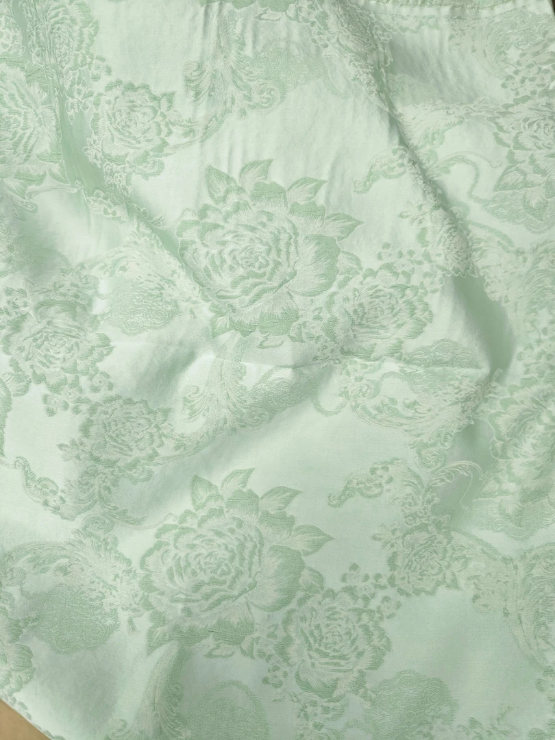 【国色牡丹-薄荷绿】人丝加金线面料新中式风格布料【HV9219】