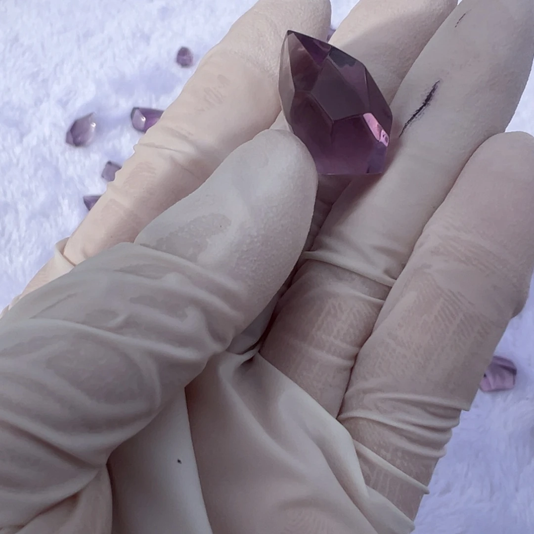 紫水晶定制打孔不退换未镶嵌水晶N**?