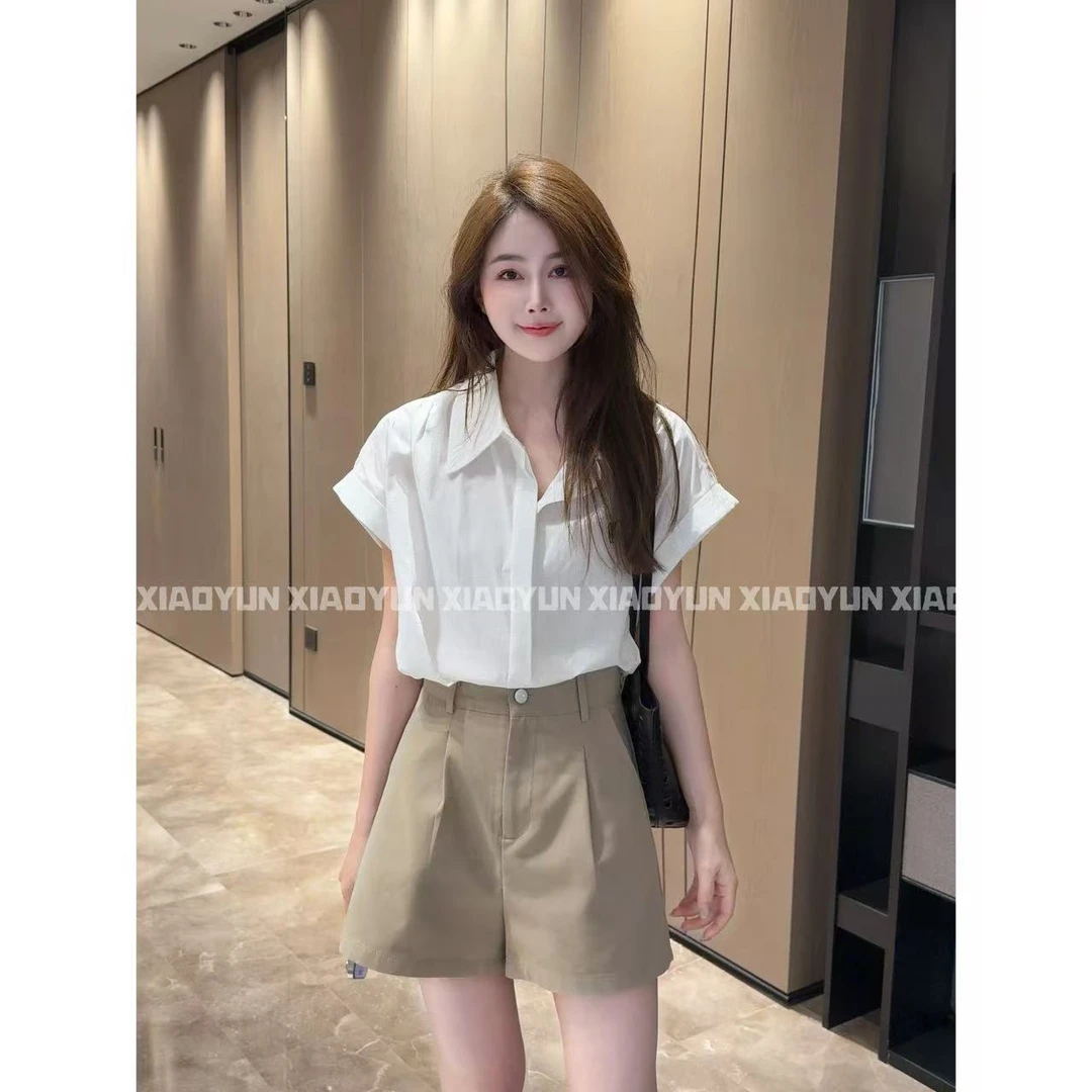 刺绣翻领T 小允姐姐2025新款时尚气质高级刺绣翻领T恤上衣