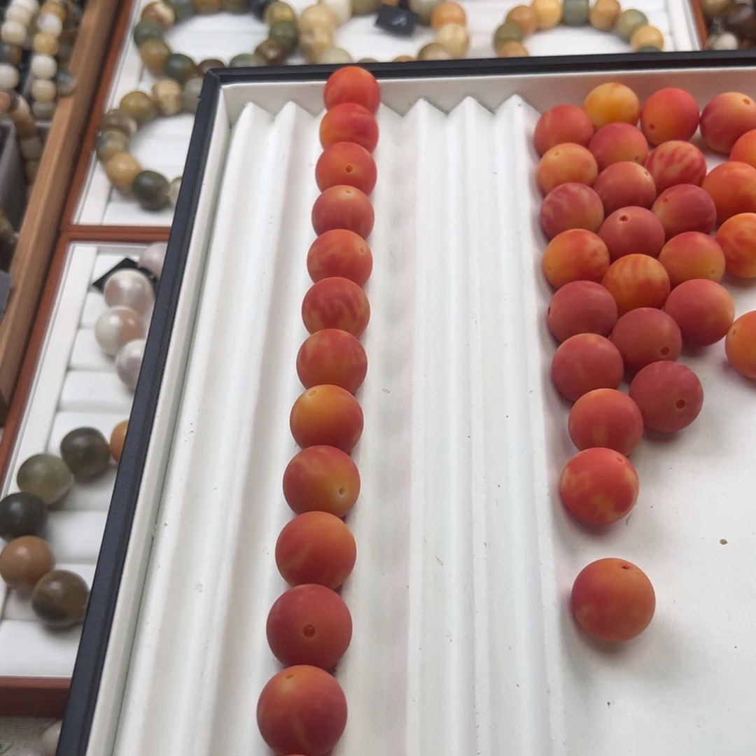 菩提根/象牙果手串小*莉卡20圆珠干磨微瑕定制不退不换