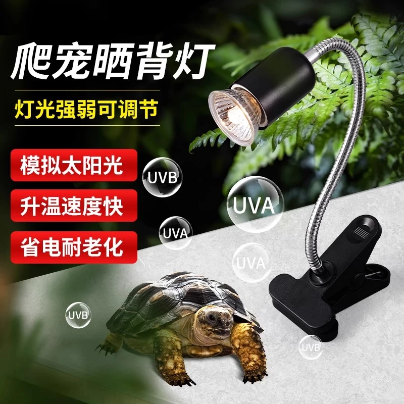 乌龟爬宠晒背灯uva取暖uvb加热保温太阳灯龟灯泡宠物乌龟恒温灯架