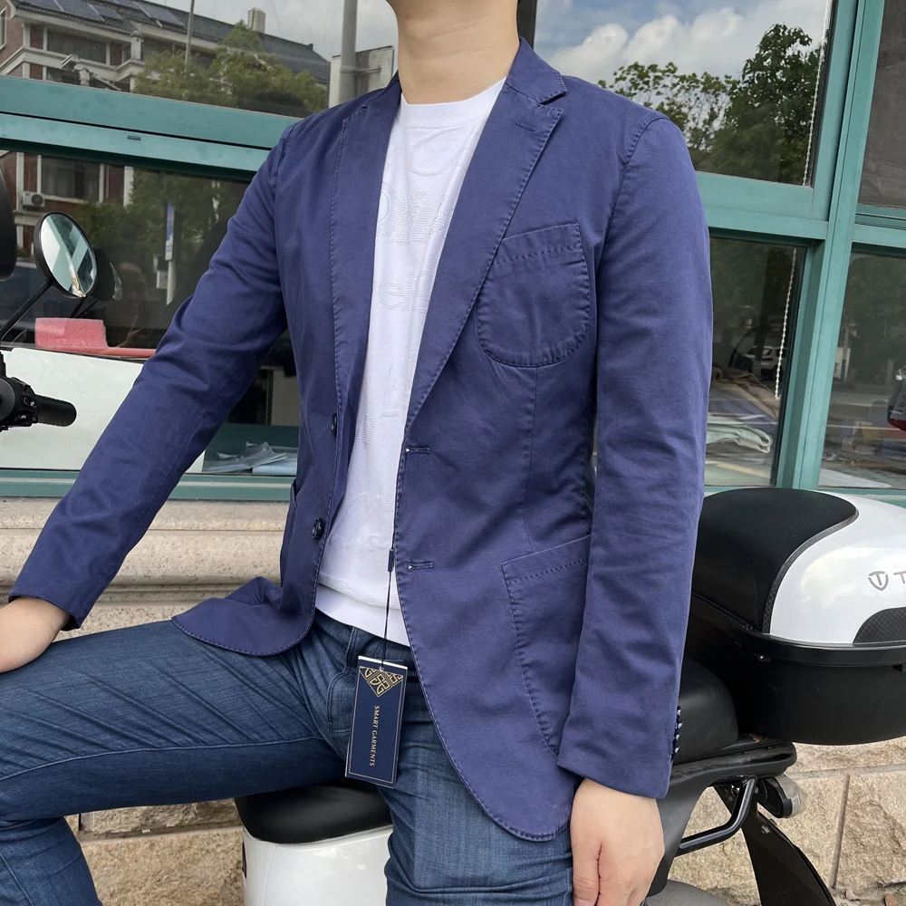 890370棉97.2%2025年新款夏季薄款修身休闲棉单西透气西服小西装