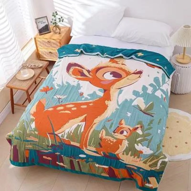 【林深见鹿】 150cm x 200cm 多功能轻奢超柔轻奢纱布泡芙被