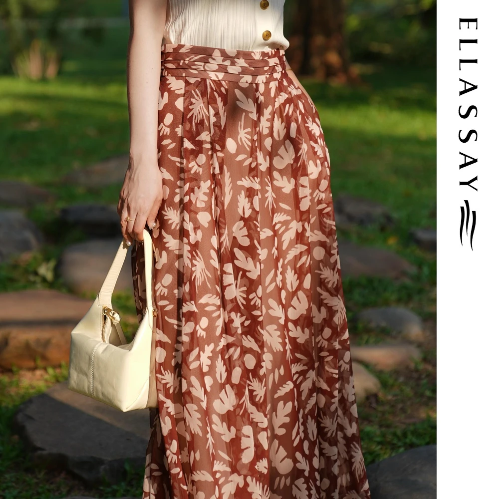 ELLASSAY歌力思欧若假日风垂坠感显瘦高腰法式裙裤EWE343K00400