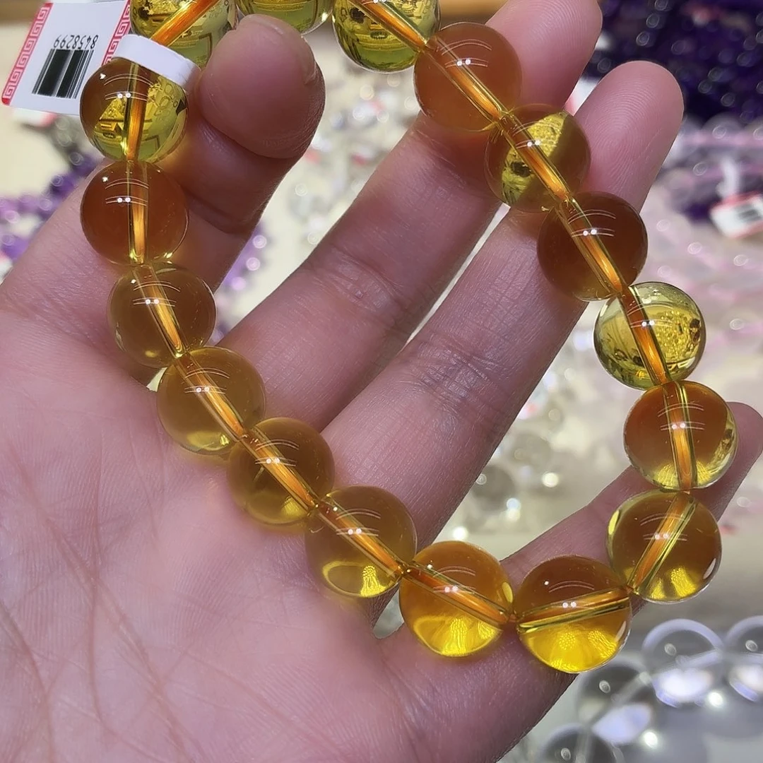 玉巴西黄水卡12mm手串