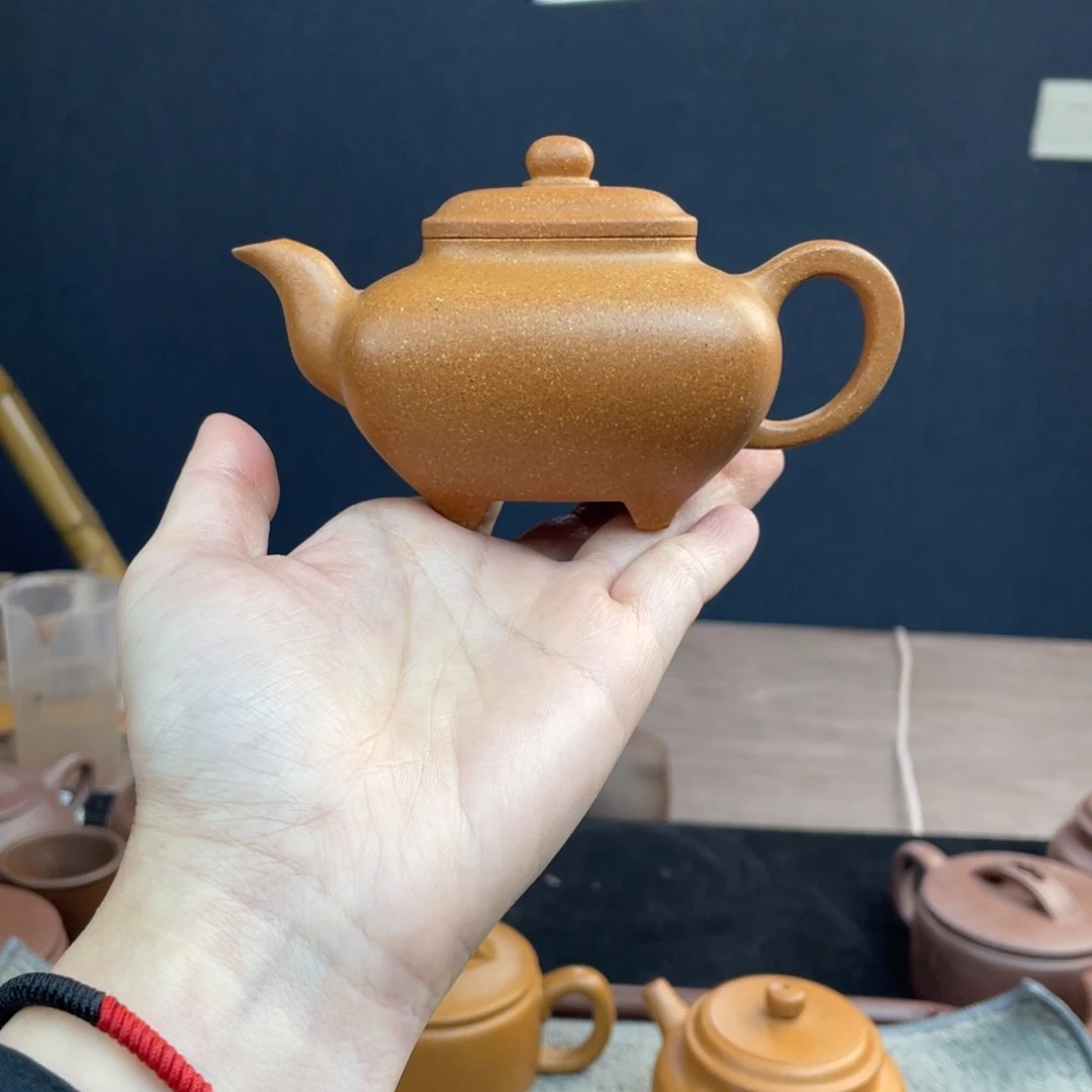 茶壶紫砂半手工老宕口黄金段传炉180cc