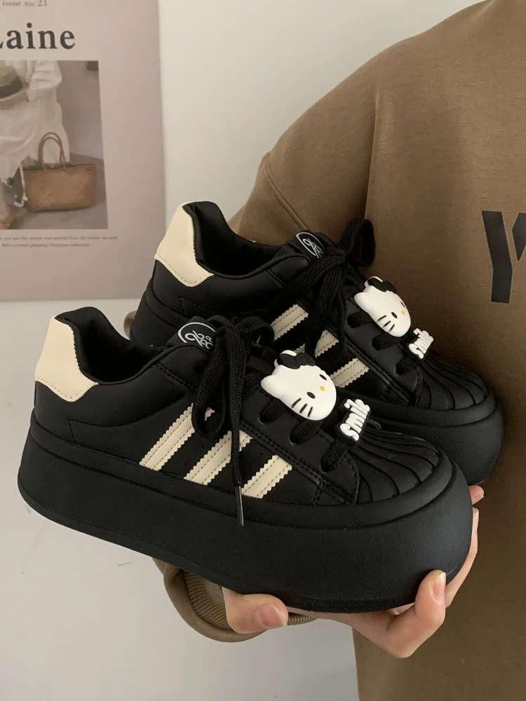 阿童木女童鞋子厚底面包鞋2025秋季新款儿童皮面百搭休闲鞋初中生