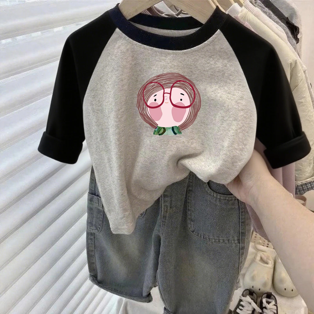 100%纯棉女童长袖t恤2025新款春秋上衣秋季中小儿童内搭打底衫薄