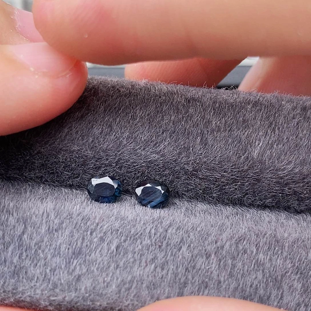 蓝宝石裸石未镶嵌耳钉料0.73ct/654号
