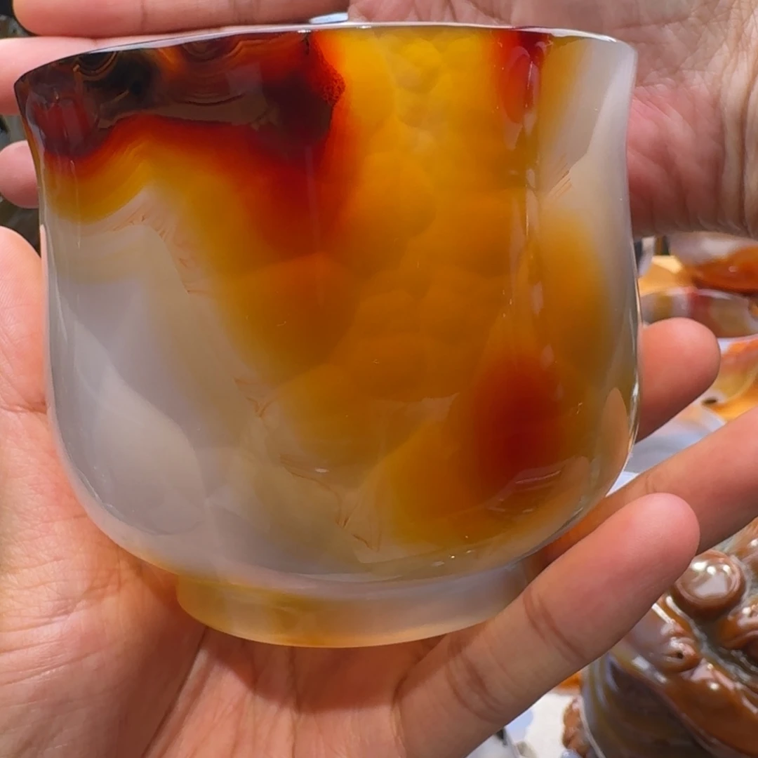 班***马定制玛瑙玛瑙茶杯