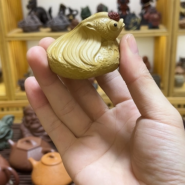 茶壶紫砂紫砂鸿运当头茶宠摆件