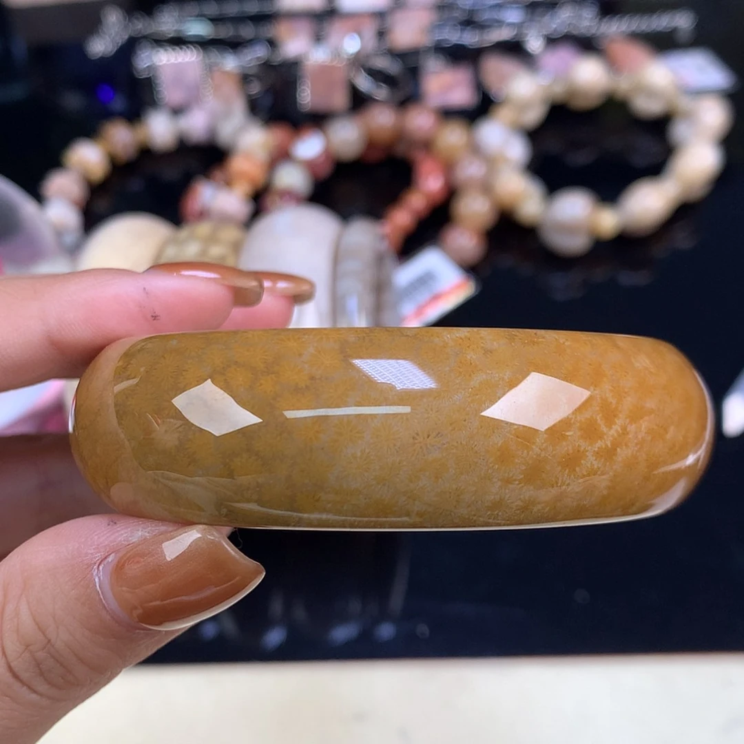 【闪购商品】颈饰未镶嵌硅化珊瑚（珊瑚玉）精美手镯59.5（46号）