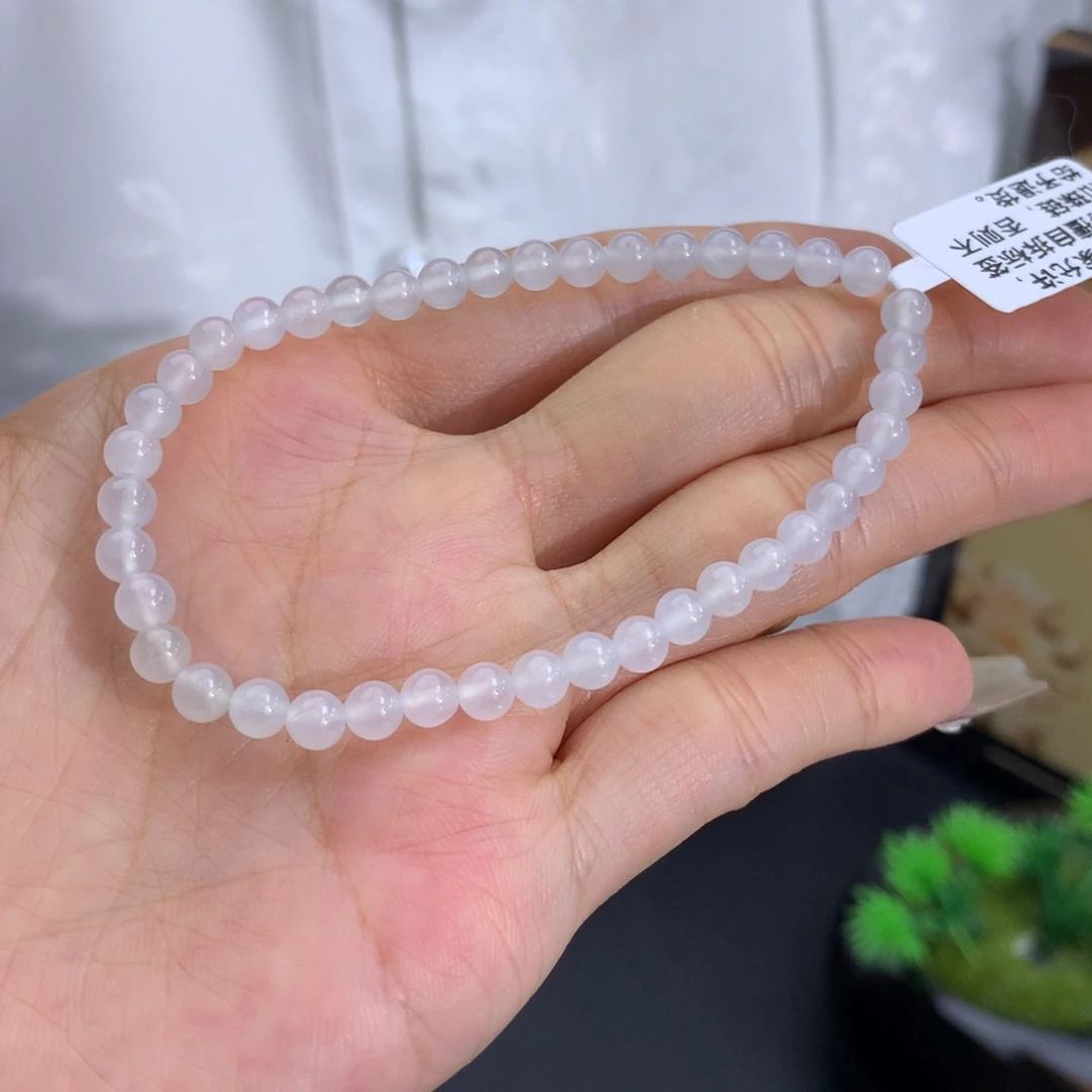未镶嵌手链翡翠卡4.5冰胶白月光手串